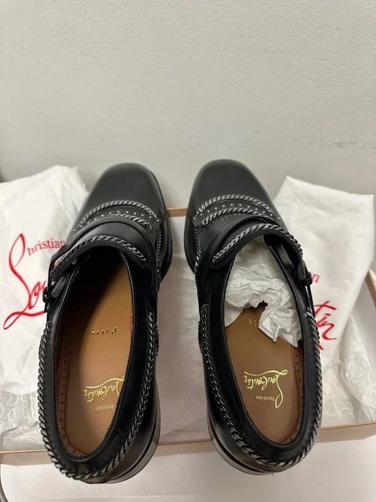 Christian Louboutin MONKOCHAIN Single-Monk strap Leather Chain Loafers (Men : 9) - Picture 6 of 17